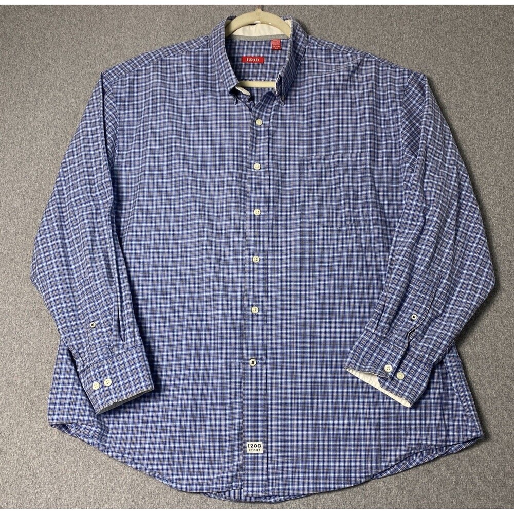 IZOD Men’s Checked Shirt Long Sleeves Size XXL